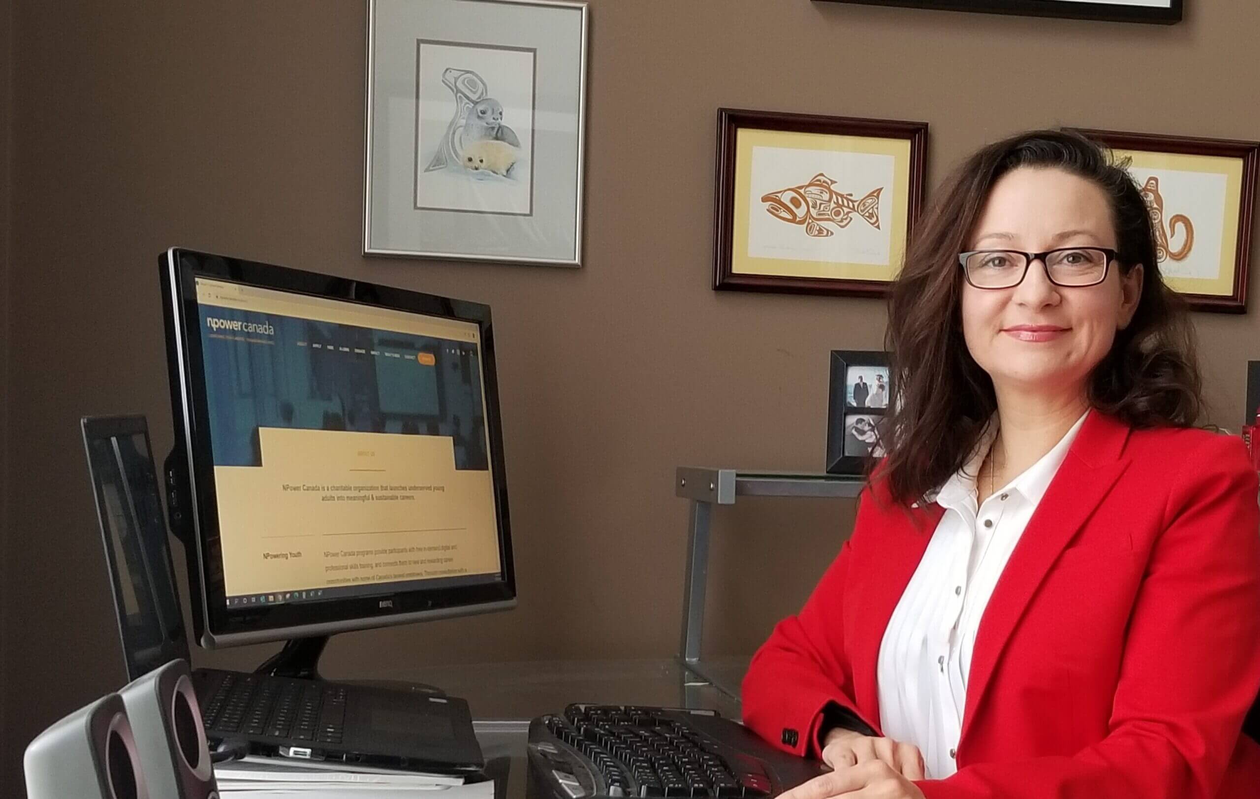 Image of Diana Parks, Halifax’s regional director for NPower Canada, in her office