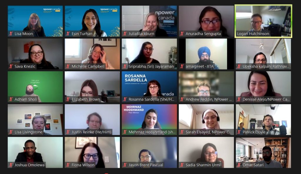 Screenshot of Virtual Graduation Ceremony with pictures of Alberta's participants