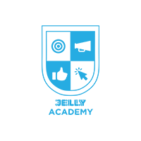 Jelly Academy logo with blue icon and font text
