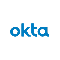 Okta logo in blue font text