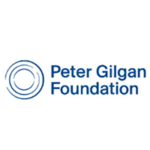 Peter Gilgan Foundation with blue icon and font text