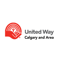 Logo de United Way Calgary and Area en texte de police gris et noir avec icône rouge